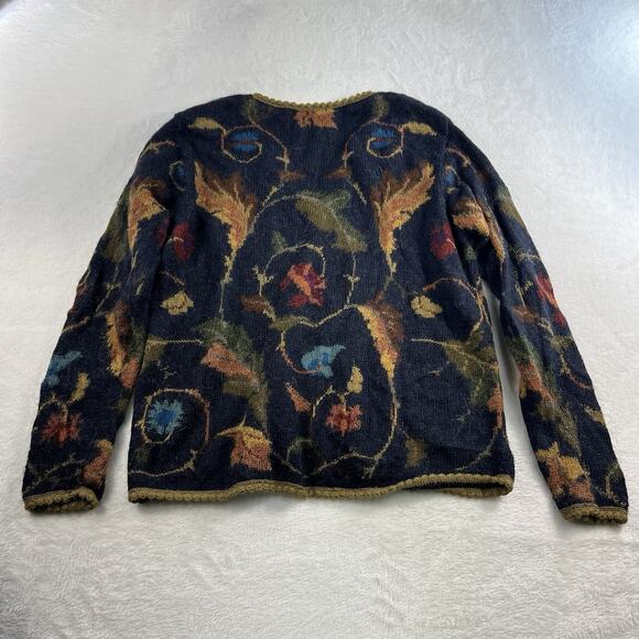 Invisible World Sz XL Alpaca V-Neck Button Cardigan Sweater Juneau Alaska Womens - Picture 10 of 11